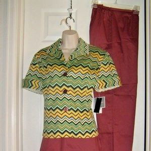 Beautiful 3 Pc Set Top Skirt Pants Suit